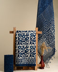 Elegant Dabu Print Cotton Suit Paired with Kota Doria Dupatta - Colours Of Ethnic